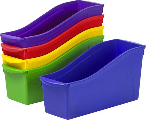 Storex Large Plastic Book and Magazine Bin, Assorted Colors, Set of 5 - Walmart.com