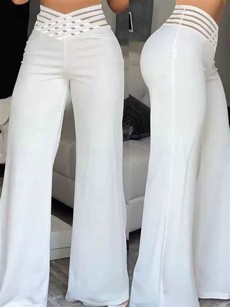 Damen Hose Anzughose Mode Streetwear Arbeit Volle Länge Hohe Taille ...