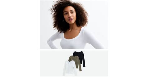 3 Pack of Long Sleeve Scoop Neck Tops | New Look