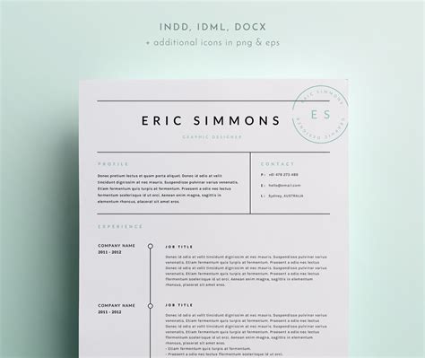 3 Page Resume Template | INDD + DOCX – MasterBundles