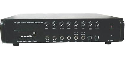 Dynatech PA250 250Watts RMS 6 microphone input PA amplifier : Amazon.in ...