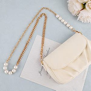 Bag Belt Strap, Gold Pearl Chain Handbag Straps, Replacement Purse ...