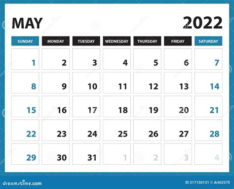 May 2022 Calendar Printable, Calendar 2022, Planner Design, Desk Calendar Template, Wall ...