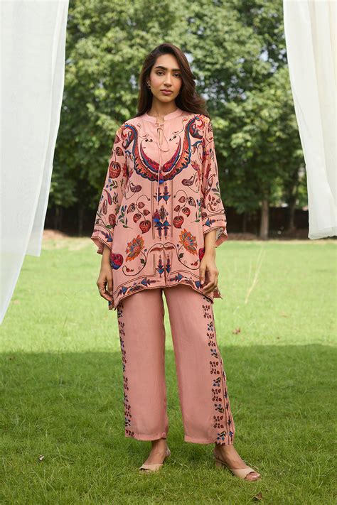 Pastel Peach Printed Set – INCHING INDIA