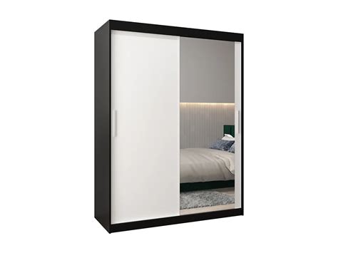 Armadio Tokyo 2 ad ante scorrevoli 200/150/62 2 porte (nero/bianco)