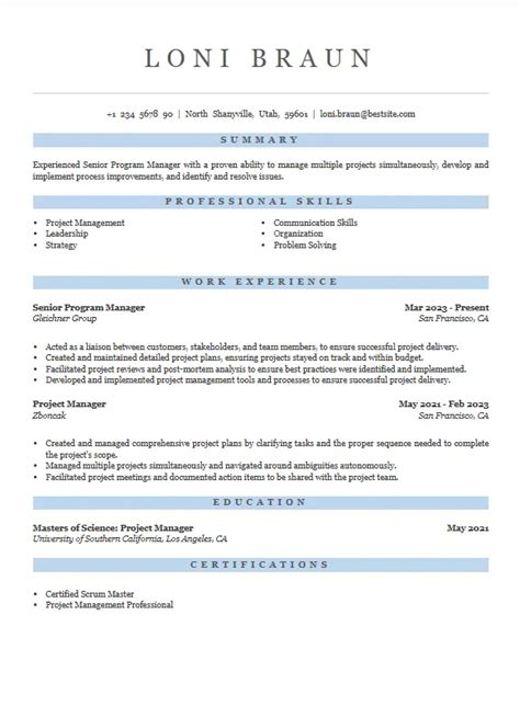 Program Manager Resume Tips 的图像结果