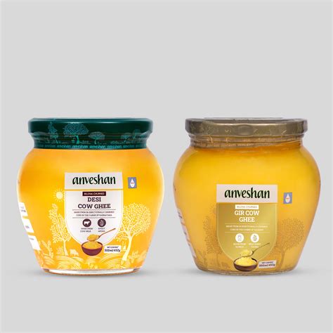 A2 Desi Cow Ghee and A2 Gir Ghee Combo – Anveshan