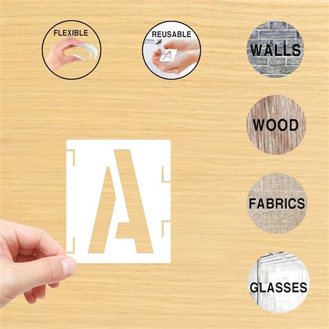 Buy Mossdecal 42pcs Alphabet Stencils 1 inch, 42 Pcs Reusable Plastic ...