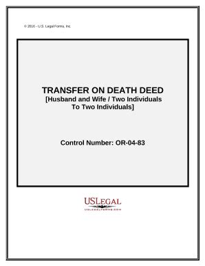 Oregon Transfer on Death Deed - Blank Fillable Template | Fill Out ...