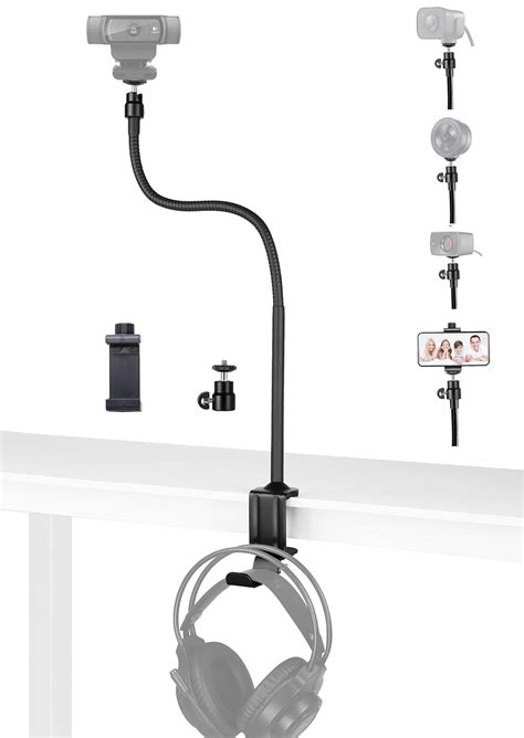 AceTaken C920 Webcam Clamp Mount, 24-Inch Webcam Swivel Stand Holder ...