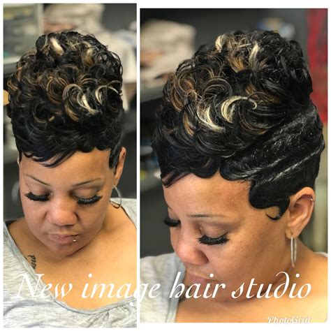 Finger wave quick weave | Finger waves short hair, Short quick weave ...
