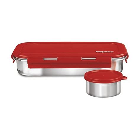 Buy Nayasa Eco Roti Stainless Steel Lunch Box with 1 Container | Leak ...