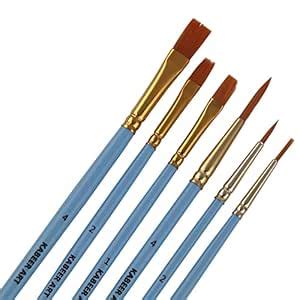Kabeer Art Artist Quality Round and Flat Mix Painting Brush Set of 6 ...