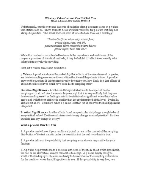 Understanding p values - What a p Value Can and Can Not Tell You ...