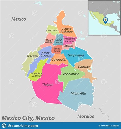 Mapa de la Ciudad de México, México