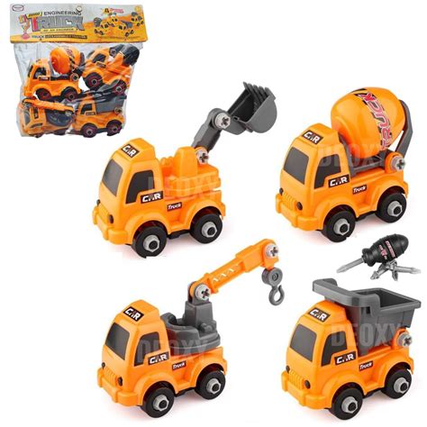 DEOXY Assembling DIY Construction Truck Set Toy Vehicles for Kids, STEM ...