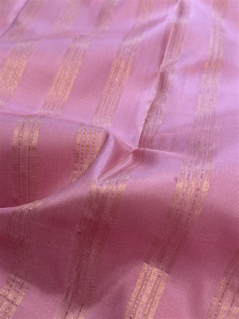 Pink zari stripes / Kanjipuram blouse fabric (per metre)