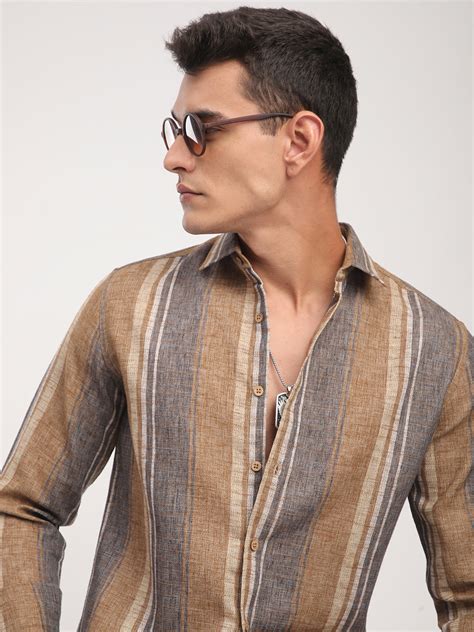 Brown Sugar Slub Striped Shirt – Vastrado