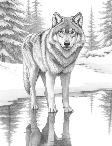 Unleash Your Inner Artist with Adult Coloring Pages of Wolves
