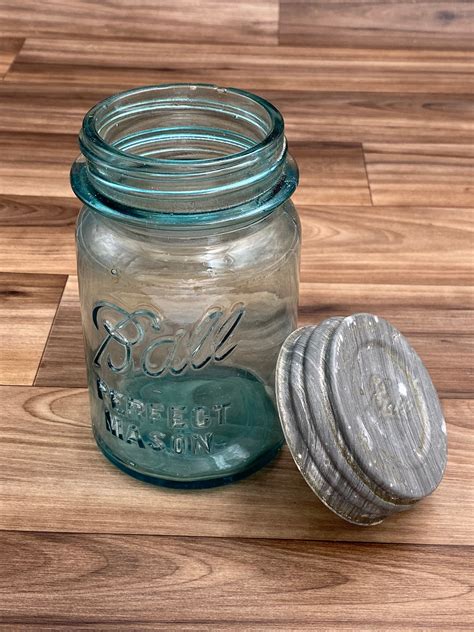 Vintage blue Ball perfect Mason Jar with Zinc lid, Pint size ...