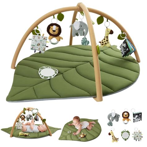 Blissful Diary Baby Play Gym & Activity Mat, Oversize Leaf Shaped Baby ...