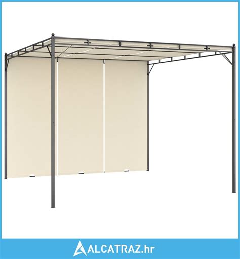 Vrtna sjenica s bočnim zastorom 3 x 3 x 2,25 m krem - NOVO