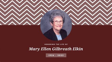 Mary Ellen Gilbreath Elkin Funeral Service - YouTube