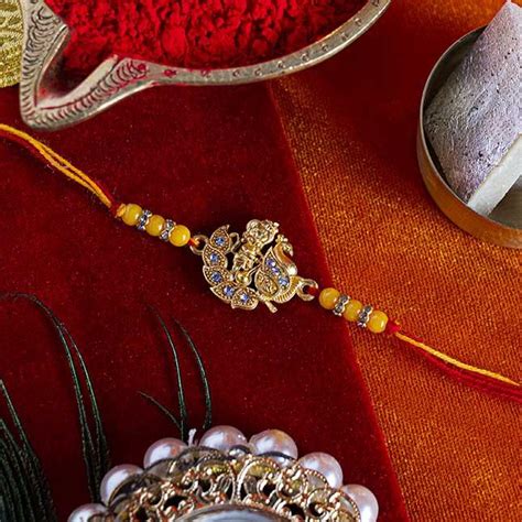 Buy Bal Hanuman Diamond Studded Rakhi Online in India - Mypoojabox.in