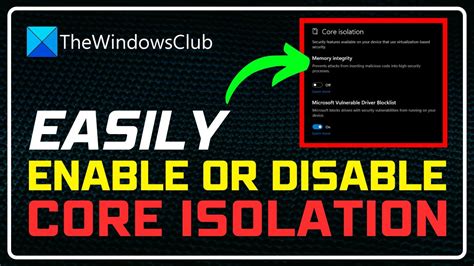 Image result for Core Isolation Not Available