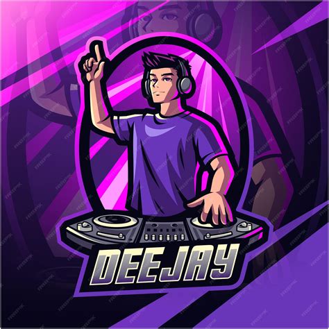 Premium Vector | Disc Jockey esport mascot logo design