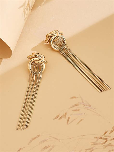 Buy Guess Women Hold Me Tight Gold Plated Tassel Drop Earrings Online