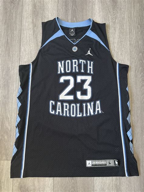 Rare Michael Jordan Brand 23 UNC Black Blue Jersey Large North Carolina ...