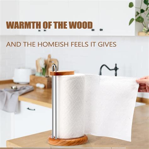 Buy Wood Paper Towel Holder Countertop - Rustic Farmhouse Paper Towel ...