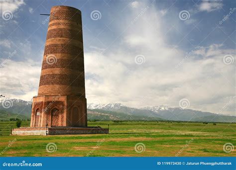The Burana Tower in the Chuy Valley at Northern of the Country& X27;s Capital Bishkek, Stock ...