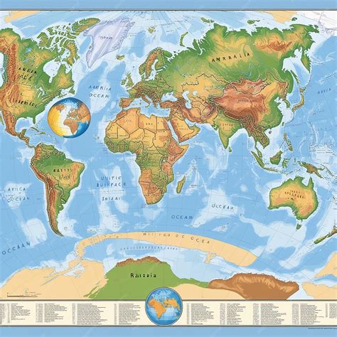 Detailed Physical World Map 的图像结果