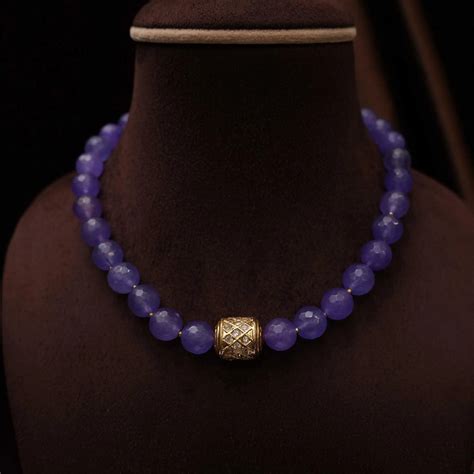 Aisha Beaded Necklace - Purple