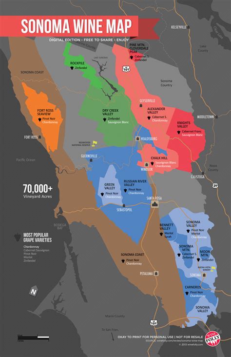 Napa Valley Map California USA Napa Valley, California Wine Map 2nd