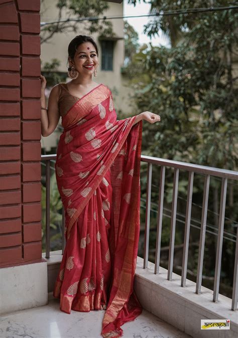 Discharge Block Print on Pure Tussar Silk – Amrapali Boutique
