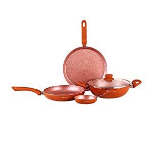 Buy Wonderchef Rose Gold Aluminium Cookware Set, 5-Pieces, Rose Gold ...