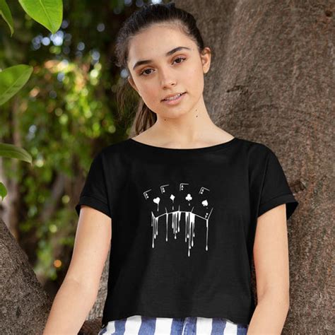 Cards Printed Crop Top - Buy Online Crop Top For Women India – Punjabi Adda