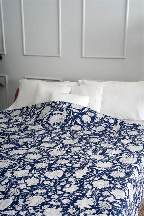 Buy The Minimalist Blue Kantha Quilt