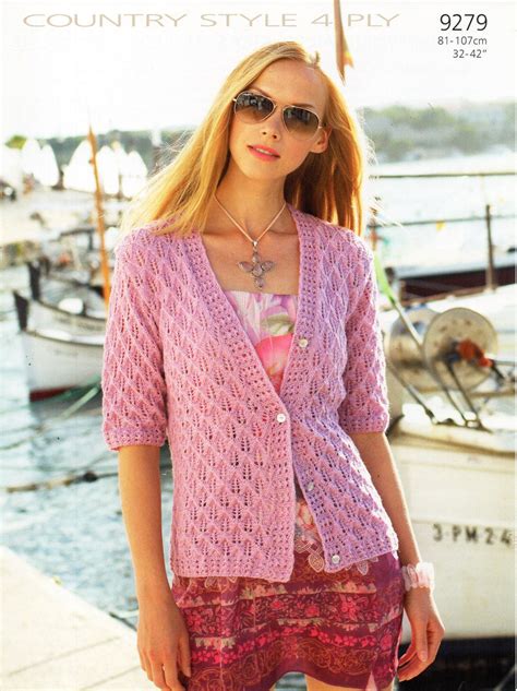 Womens Cardigan Knitting Pattern Lacy Cardigan Short Sleeve Long Sleeve ...