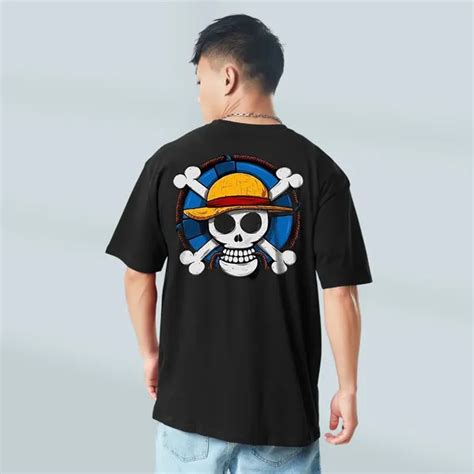 Rarescape Pirate Luffy Monk Anime Black Oversized Tee By Rarescape ...