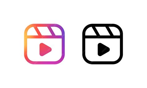 Watch video icon set movie time social media concept vector on isolated ...