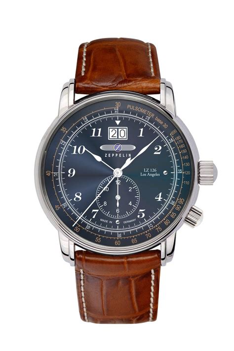Zeppelin Leather Analog Blue Dial Men Watch-86443, Brown Band : Amazon ...