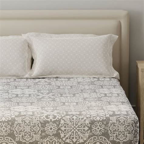 Buy LAYERS Basicx Cotton 120TC Printed 3Pcs Queen Bedsheet Set from ...