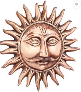 SHREESHYAM Vastu wall Sun Surya Suraj Copper Mask Home Wall Hanging ...