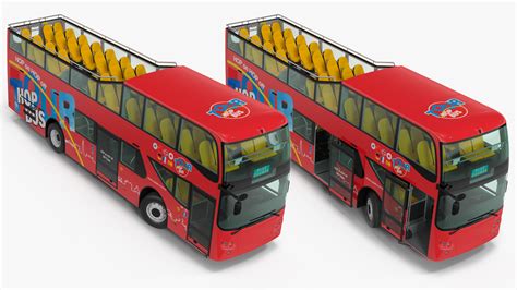 Open Air Double Decker Hop-On Hop-Off Tour Bus Rigged for Maya 3D | 3D ...
