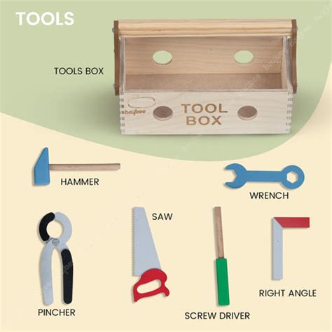 Baybee Wooden Toy Tool Kit Set for Kids | Mechanical Construction Toy ...