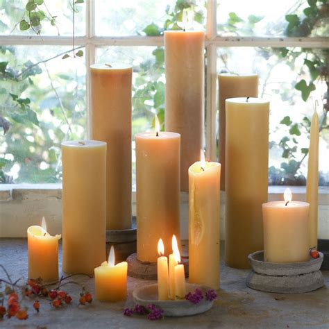 Pure Beeswax Pillar Candle, Extra Large | Large decorative candles ...